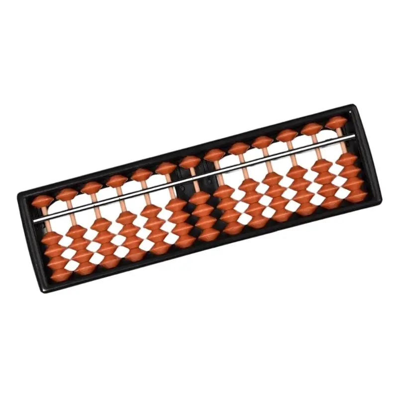31BA Abacus Practice Tool with ABS Plastic Frame, 13 Parallel Rods, Structured Upper and Lower Counter Positions