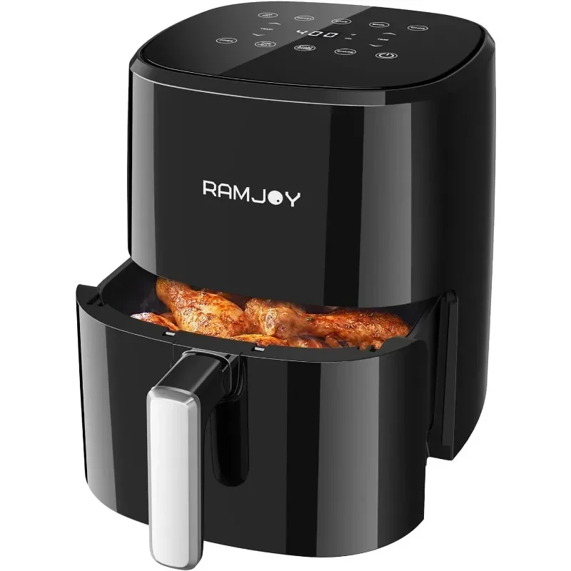 RAMJOY Air Fryer 3.8 Quarts for 1-2 people, 8-in-1 Functions, Air Fry,Roast, Bake,Broil, Preheat, Shake, Digital Small Air Fryer