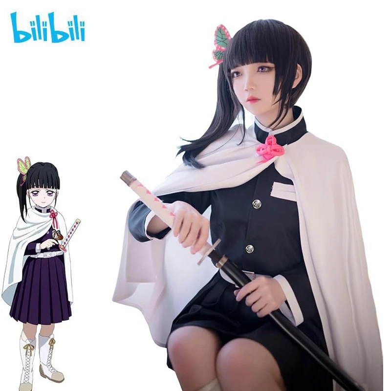 

bilibili Tsuyuri Kanao Costume Anime Demon Slayer Kimetsu No Yaiba Tsuyuri Kanao Cosplay Costume Uniform Women Kimono Haori