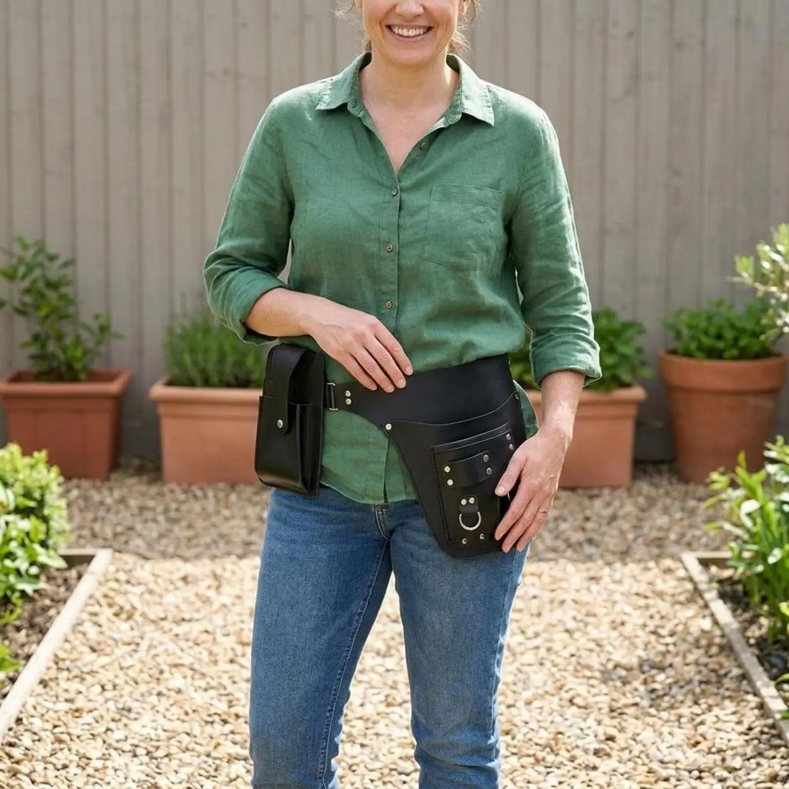 Garden Belt Bag with Multiple Compartments, Portable Tool Belt For