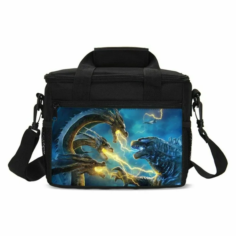 Godzilla Cosplay Backpacks 4pcs/set Anime Figures King of The Monsters Kids School Bags Lunch Bag Shoulder Bags Pencil Case Sets