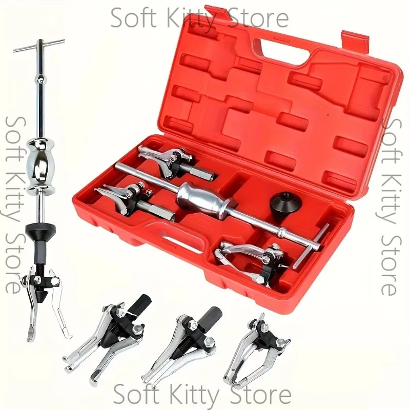 5pcs Sliding Hammer Gear and Bearing Puller Set Multifunctional Internal and External Bearing Disassembly Tool