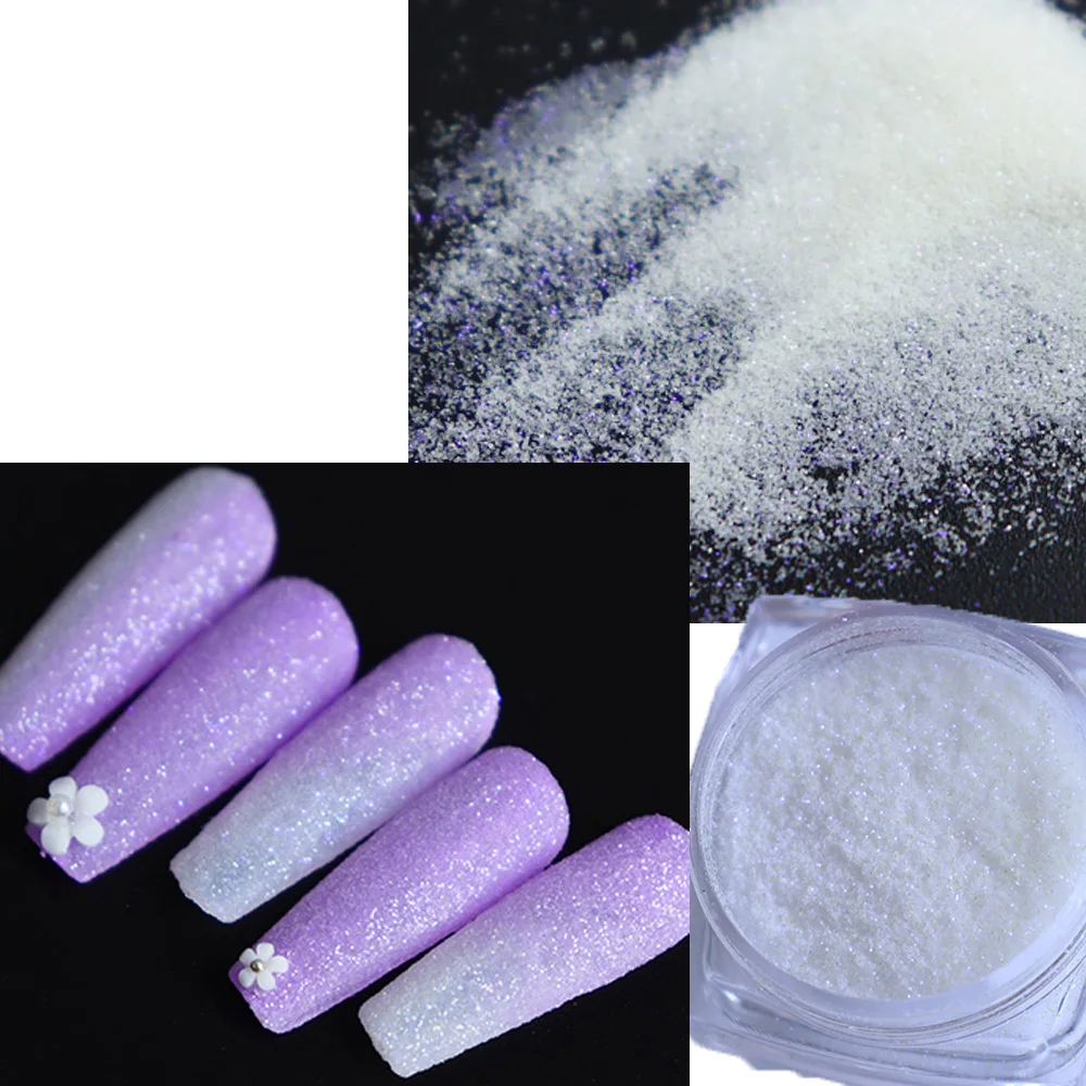 Świąteczny czarno-biały flokowany cukrowy brokat do paznokci w proszku 2g opalizujący cukier lśniący proszek drobny efekt brokatu brokatowy pigment