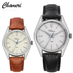 Chameri GS04 Quartz Watch VH31 Sweep Second Movement Couple Watches Sapphire Crystal Waterproof 100m Stainless Steel Wristwatch