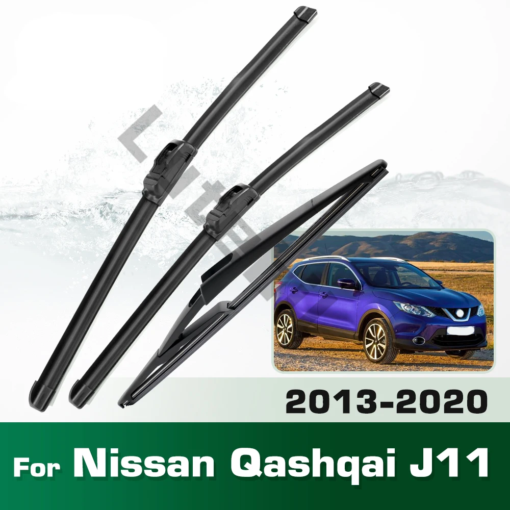 Scheibenwischer vorne und hinten, Set für Nissan Qashqai J11 2013–2020, Windschutzscheibe, Windschutzscheibe, Fensterbürsten, 26 Zoll + 17 Zoll + 12 Zoll