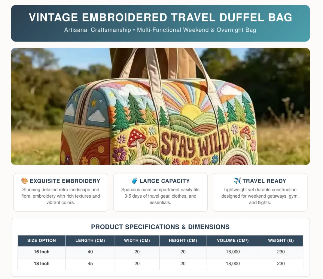 Vintage Bohemian Duffel Bag 7