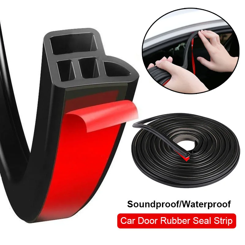 Car Door Seal Strip Double Layer Rubber L Shape Automotive Weather Stripping Soundproofing Car Door Seal Strip for Car Trunk