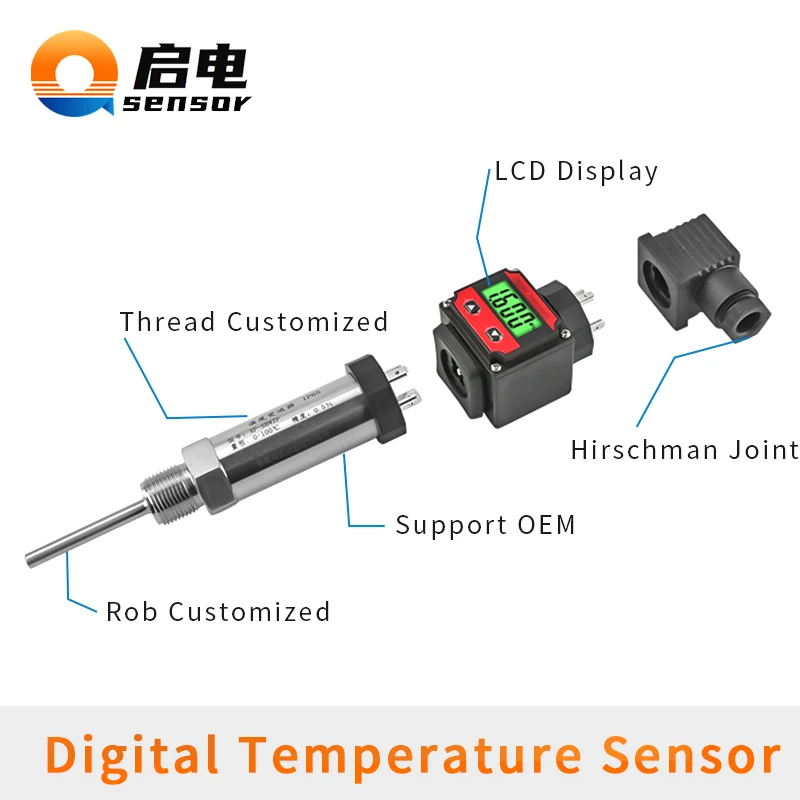 PT100 Temperature Sensor RTD LCD Digital Temperature Transmitter 4-20mA 0-10V Plug-in Temperaute Signal Converter