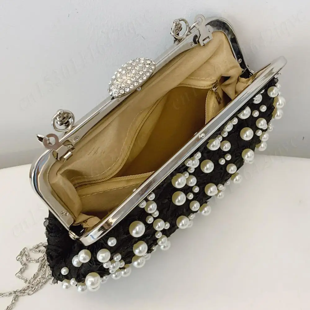 

Women Clutch Purse Elegant Evening Bag Large Capacity Handbag Trendy Clip Coin Purse with Chain Shoulder Bag Party Crossbody Bag
