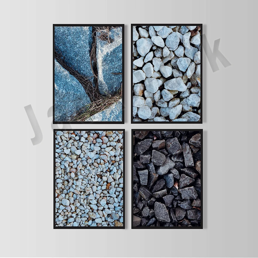 stone texture, abstract photo wall print, photo rustic decor, modern wall art, blue and earth art poster