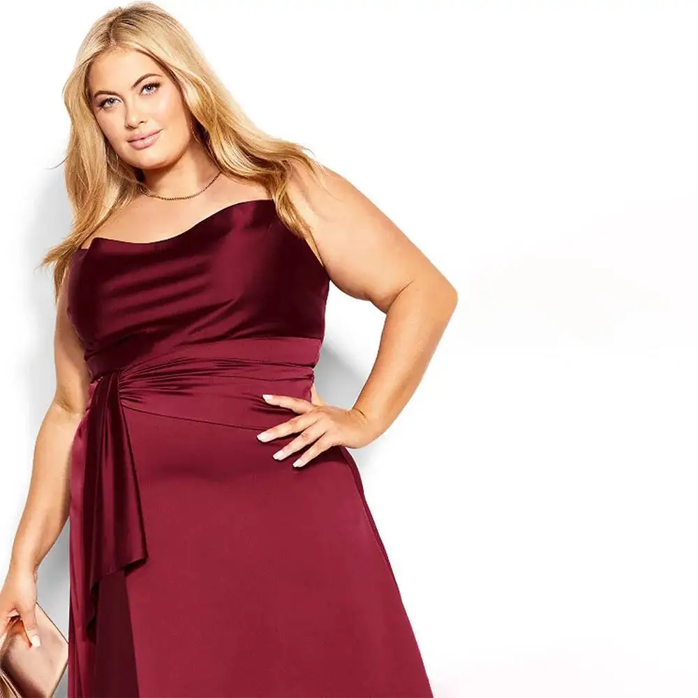 

Size 2025 Women's Plus Color Satin Suspender Red Dress Banquet Dress Sexy Dress Casual 2025 Party Summer Elegantes Casual Y2k