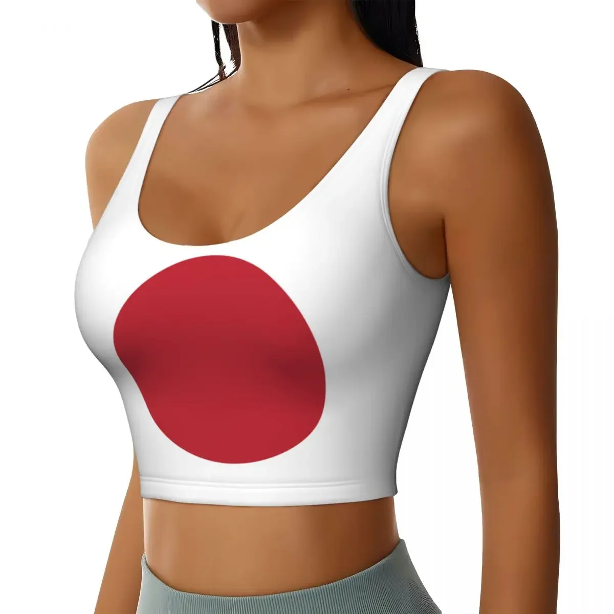 

Women Sexy Sports Vest Japan Flag Female Streetwear Sport Lingerie Tee Crop Top S-XXL