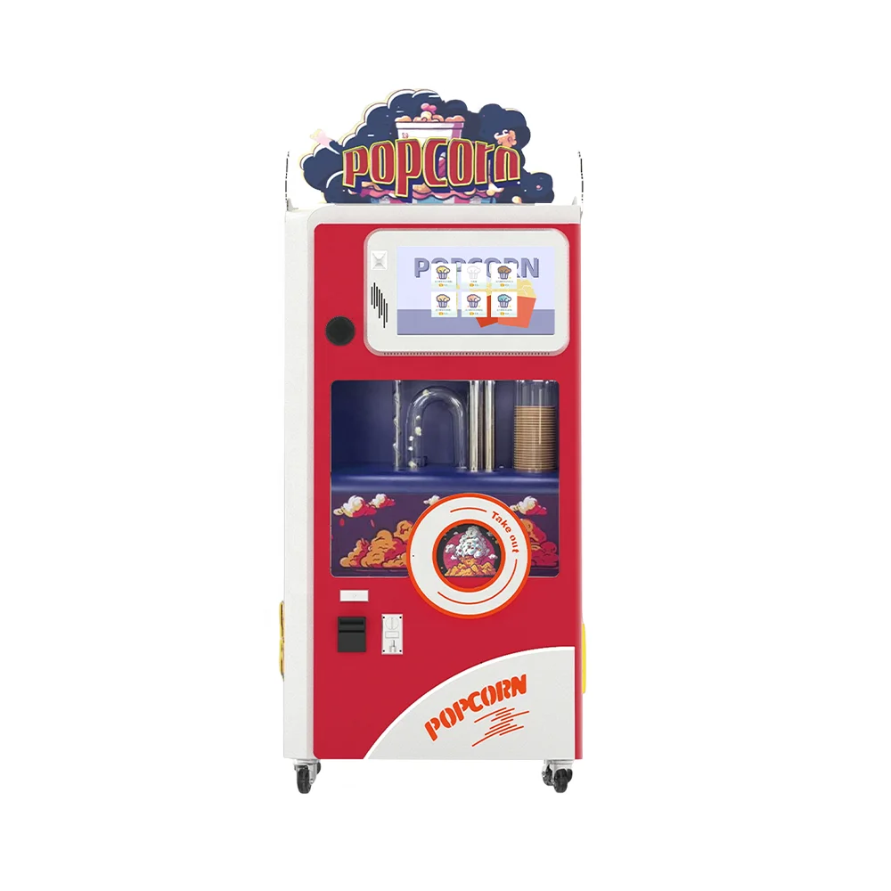 Coin Operated Popcorn Vending Machine Oil Popcorn Maker Popper For Amusement Park Automatic Popcorn Vending Machine