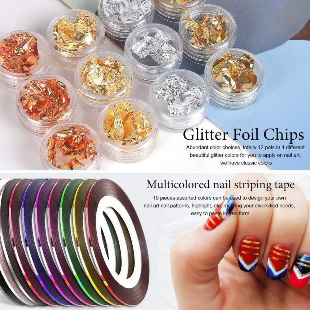 Nagelborstel Voor Gedetailleerde Afbeeldingen Prachtige Nail Art Borstel Set Voor Gedetailleerde Gebruiksvriendelijke Manicure Ergonomische Handgreep Goud Zilver