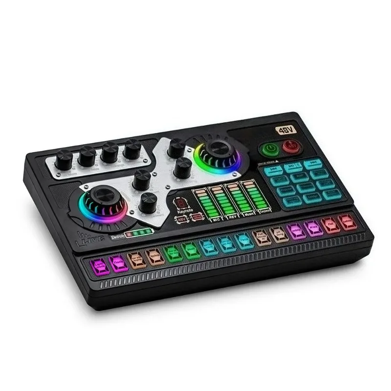 SX96 English Live Streaming Specialty 48V Phantom Power Audio Card Suitable for Smartphones and PCs, Live Streaming Audio Card