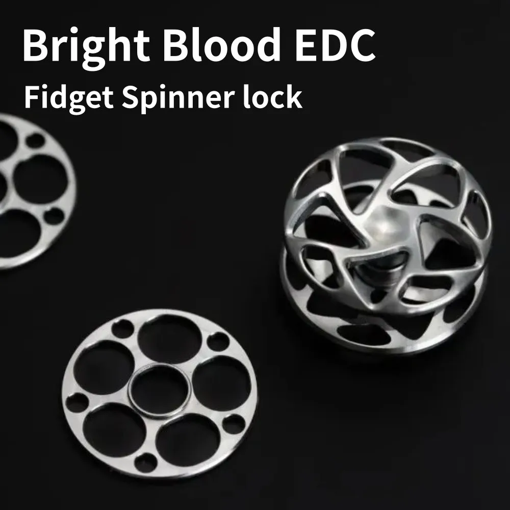 Bright Blood EDC Decrypt Fidget Spinner Lock DIY Accessories 24.5mm Stress Relief Toy Fidget Toy Adults Anxiety Relief Gadget
