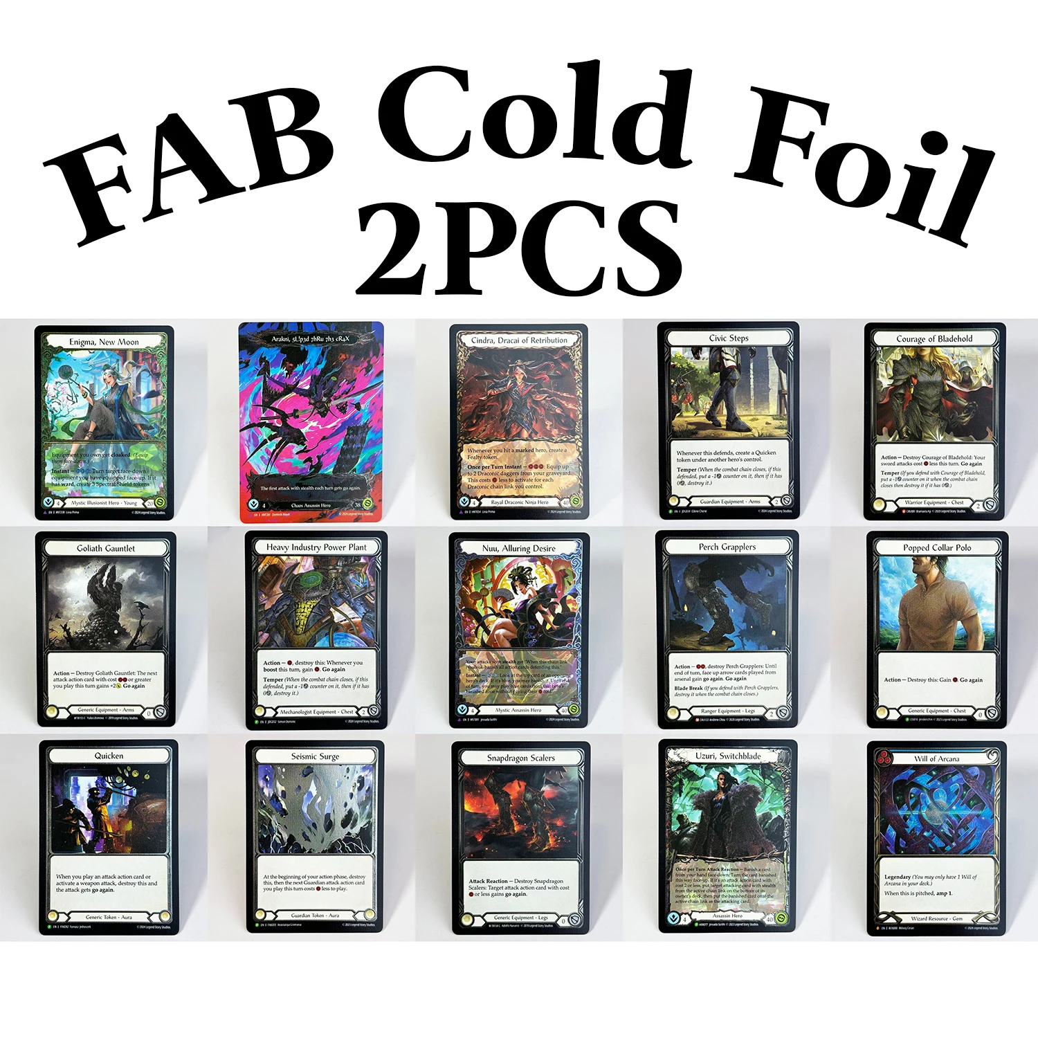 

2 шт. FAB Cold Foil Game Proxy Cards Uzuri, Switchblade Courage of Bladehold Nuu Alluring Desire Popped Collar Polo Civic Steps