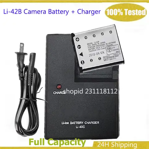 LI-42B LI42B Battery + charger for Olympus FE220 FE320 Stylus 830 X-600 D-630 750 FE-280 FE-290 FE-320 FE-330 X-730 X-735
