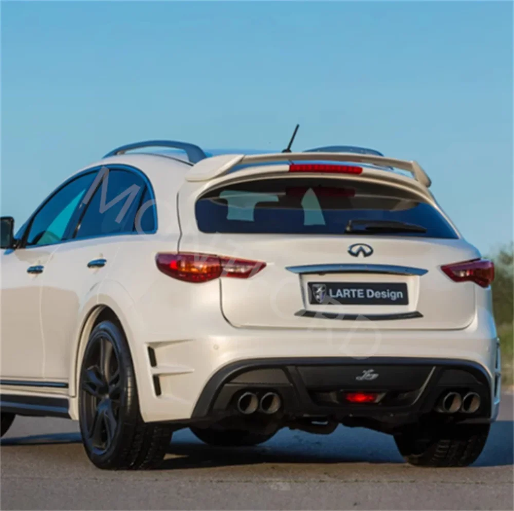 

Car Styling Carbon Fiber+Black For Infiniti FX35 FX38 2009-2013 FX 35 37 50 Rear Spoiler Wing Trunk Lip Splitter Lip Bodykits