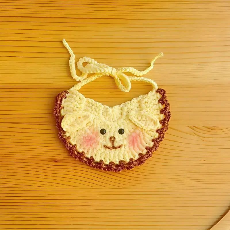 

Cat Dog Knitted Collar Pet Drool Scarf Bib Dog Yellow Cute Photo Pure hand knitting Photography accessories gato accesorios