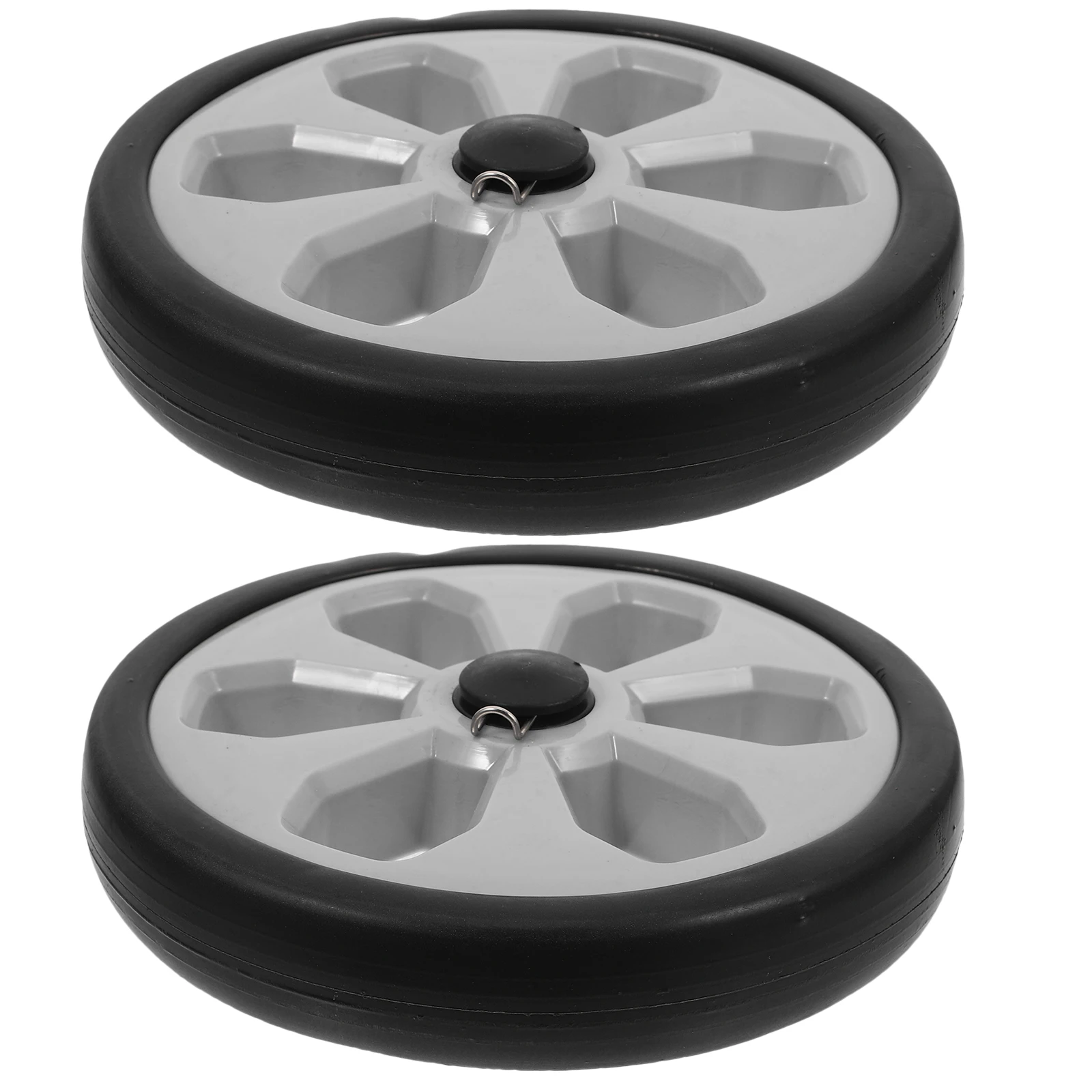 

2 Pcs Shopping Cart Wheels Foldable Utility Replacement Mute for Groceries Elderly