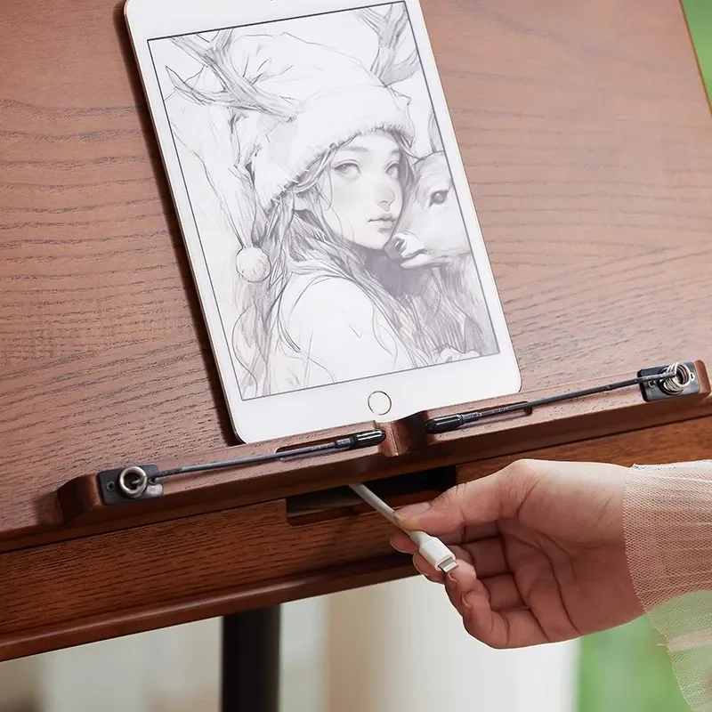 Vintage Solid Wood Floor Easel Adjustable Height Drawing Board Stand for Artists Sketching Painting Display Rack Home Decor