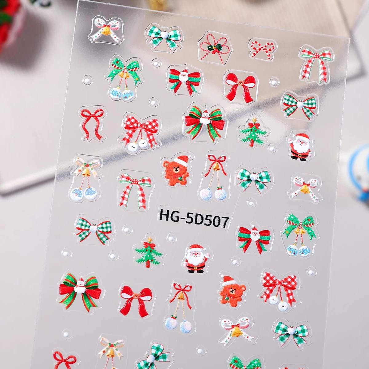 1/3pcs New Year Christmas Nail Stickers 5d Exquisite Snowflakes Charming Reindeer And Twinkling Stars DIY Sticker Decoration