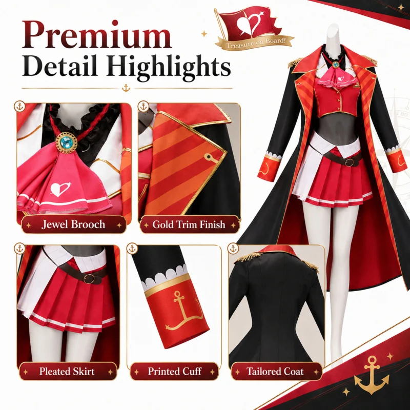 

Virtual idolvtuberCaptain Baozhong MarilyncosplayClothing HololiveQuadratic ElementcosSpot Goods