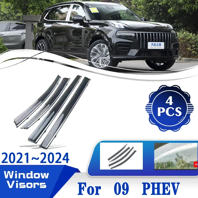 4 PCS For Lynk & Co 09 PHEV 2021 2022 2023 2024 Car luxury Window Wind Rain Visors Auto Deflectors Weathershield Car Accessories