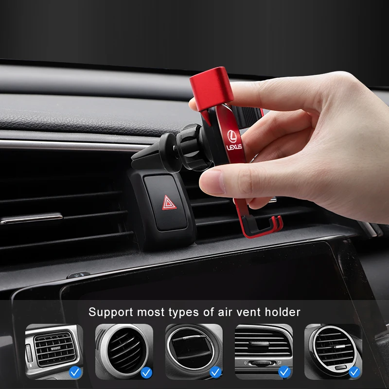 1 قطعة حامل هاتف السيارة الجاذبية الاستشعار تنفيس الهواء حامل اكسسوارات لكزس F SPORT GX460 Ct200h IS250 ES 220D IS200 Fsport GS