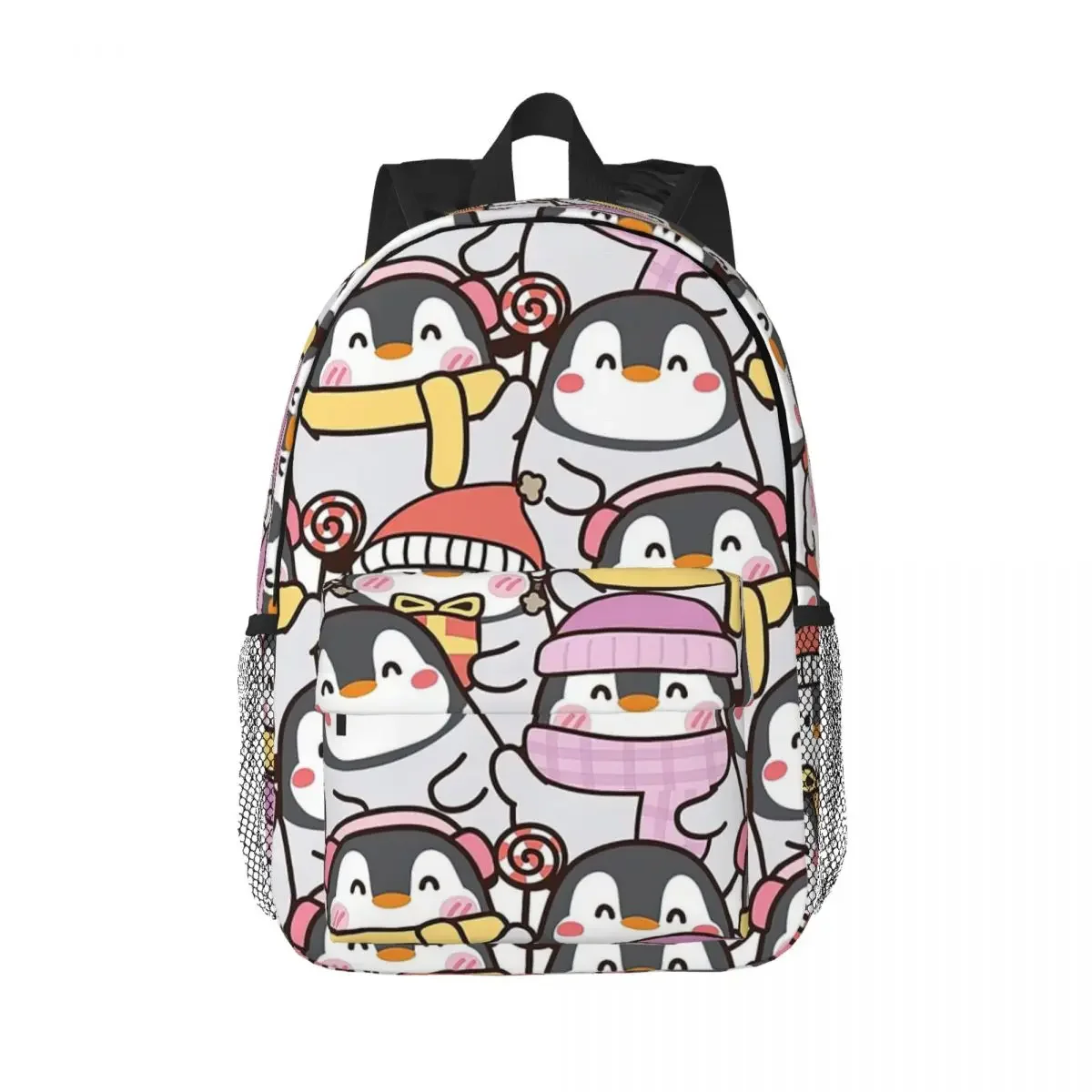 Penguin Cartoon Pattern, Penguin Seamless zaini ragazzi ragazze Bookbag studenti casuali borse da scuola zaino per Laptop borsa a tracolla