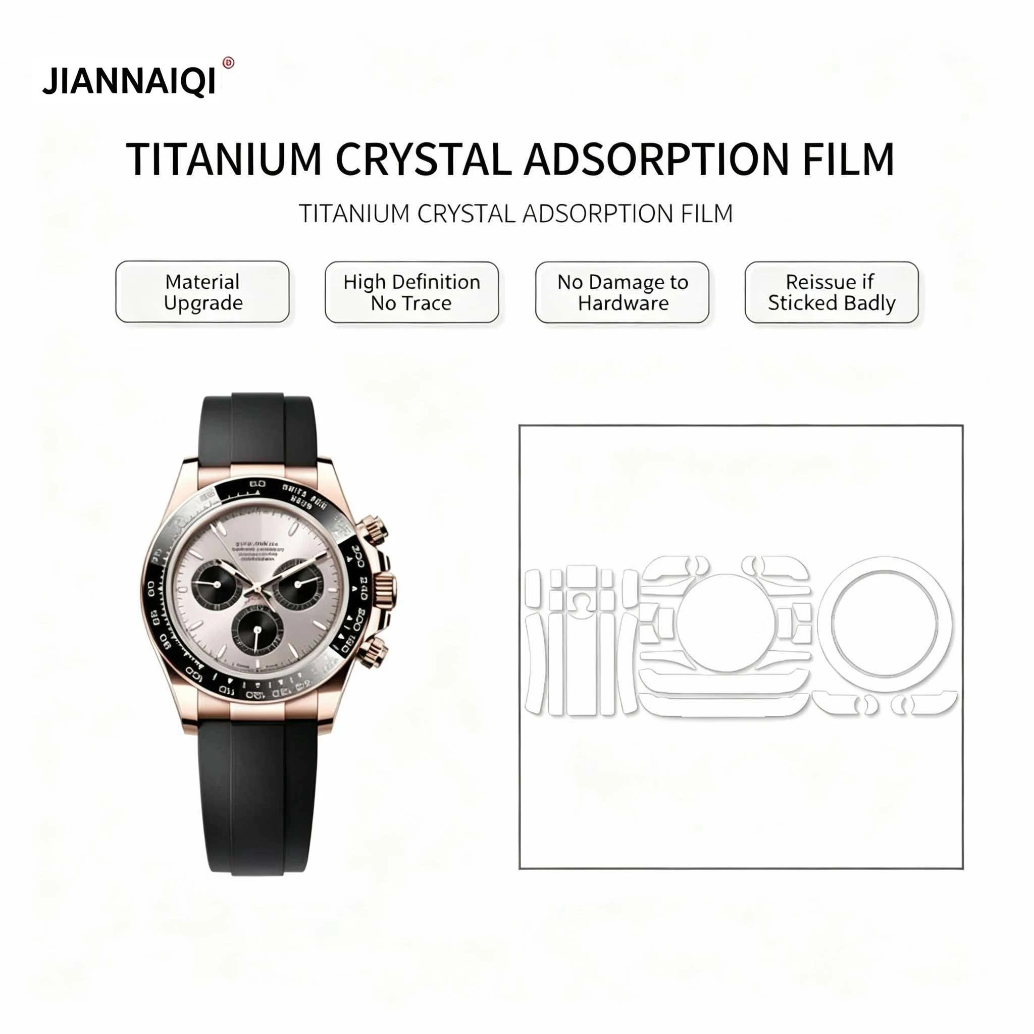 Invisible Anti‑Scratch Titanium Crystal Watch Protective Film for  Daytona 126515 Rubber Strap, Anti‑Wear Watch Cover