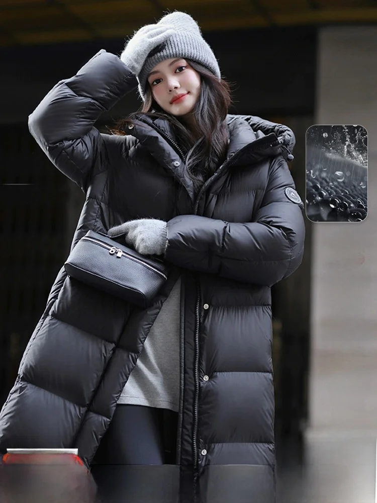 

Зимнее удлиненное пуховое пальто Maidenberry Plump 95 с капюшоном для женщин, теплая верхняя одежда, пуховик для повседневной носки