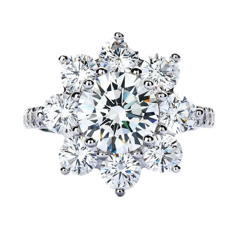 DIY accessories Niche design full of diamond flower sunflower necklace female Internet celebrity same ring imitation zircon simp