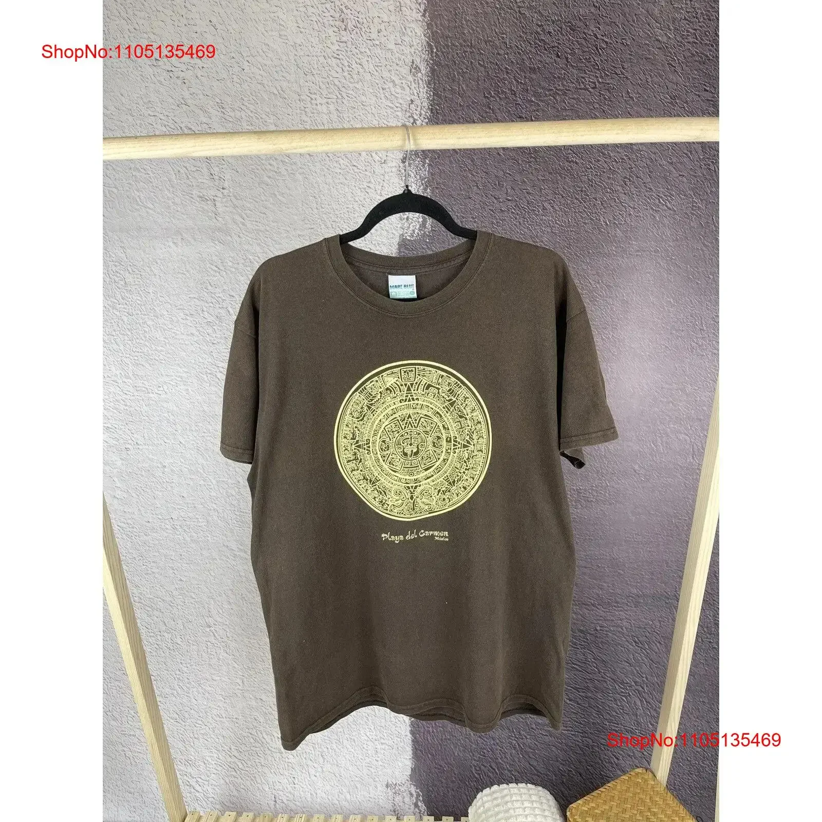Mare Blue Playa del Carmen Mexico big logo tee shirt vintage Washed streetwear Versatile Comfortable fashion Unisex