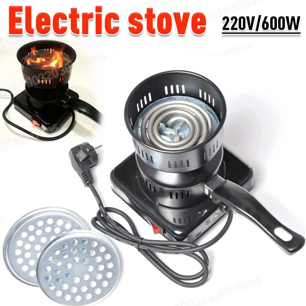 600W Electric Stove Charcoal Burner Coal Heater Shisha Hookah Heating Coal Lighter Stove for Portable Detachable BBQ Party Tool