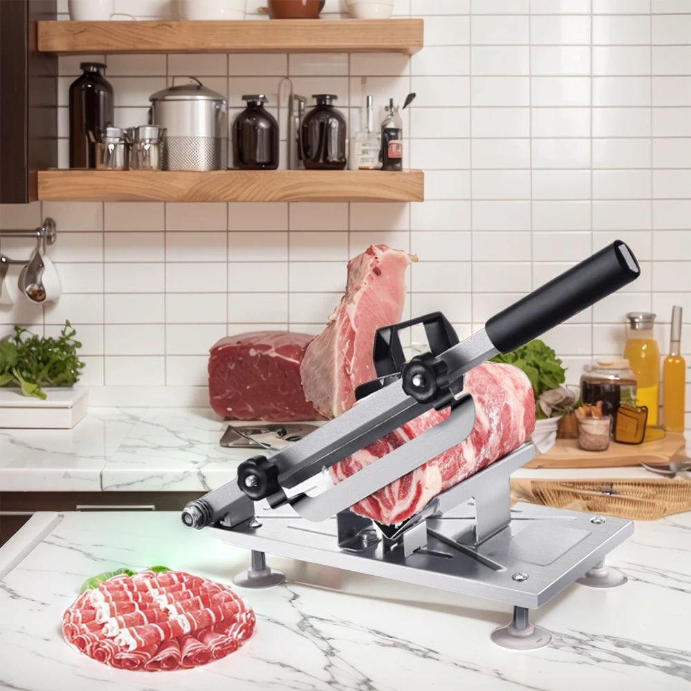 

Настольный слайсер из нержавеющей стали, говядина, трава, баранины, рулеты, резак, регулируемая толщина, мясо, фрукты, овощерезка, кухонный режущий инструмент