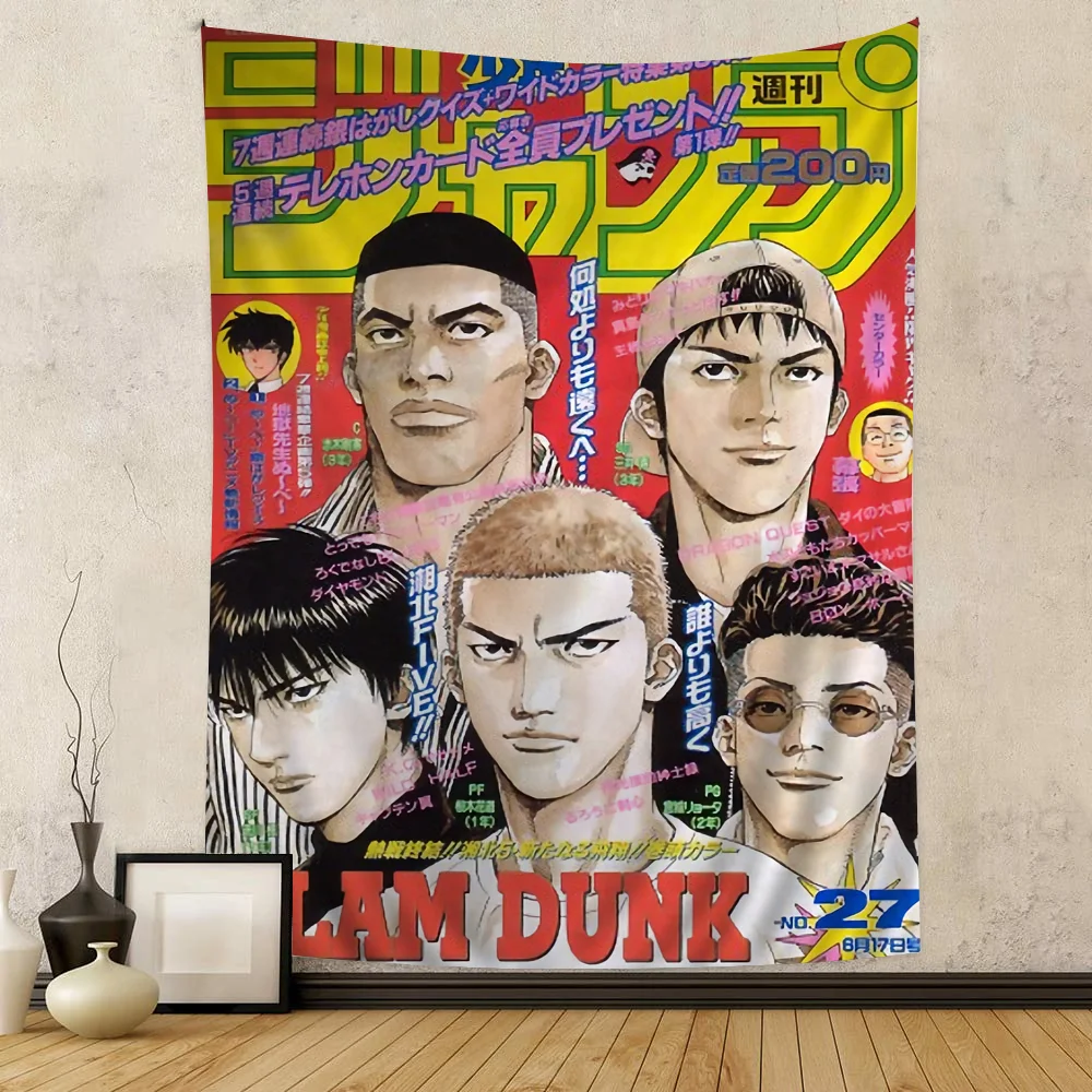 Japan Anime Figure The First Slam Dunk Sports Basketball Tapestry Anime Tapestry Hanging Tarot Hippie Wall Rugs Dorm Wall