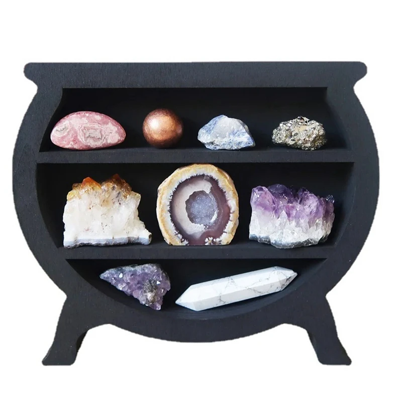 Moldura de madeira, usada para decoração de sala de estar, rack de armazenamento de óleo essencial de vidro, organizador de parede