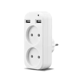 Wall Socket USB plug adapter dual Socket for phone charge Double USB Port 5V 2A Usb outlet with Indicator light