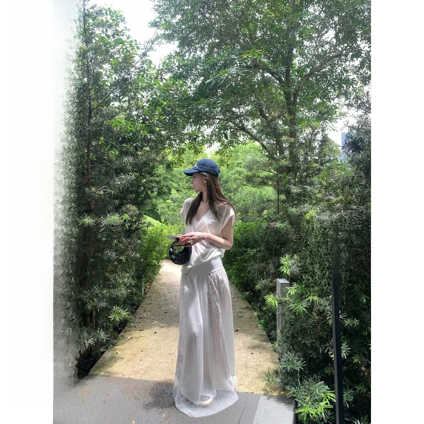 

YUYUREAL Heavy Embroidery Lace f Skirt Women's Spring Summer Mid-Length A-Line Skirt Thin Veil Commute Sle Nylon Spandex