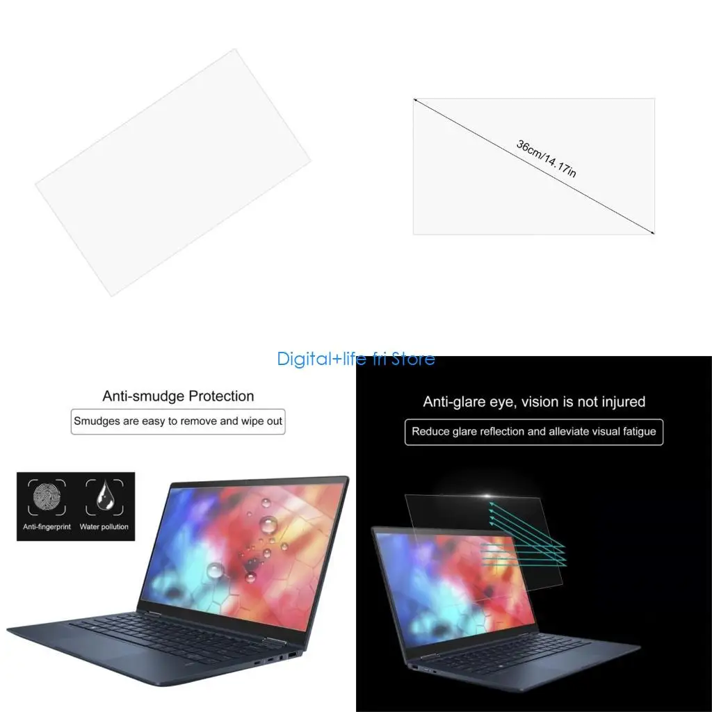 E06D 14Inch Protective Glass Film For Laptop Display Easy Installation Screen Protector For Pavilion Laptop Film