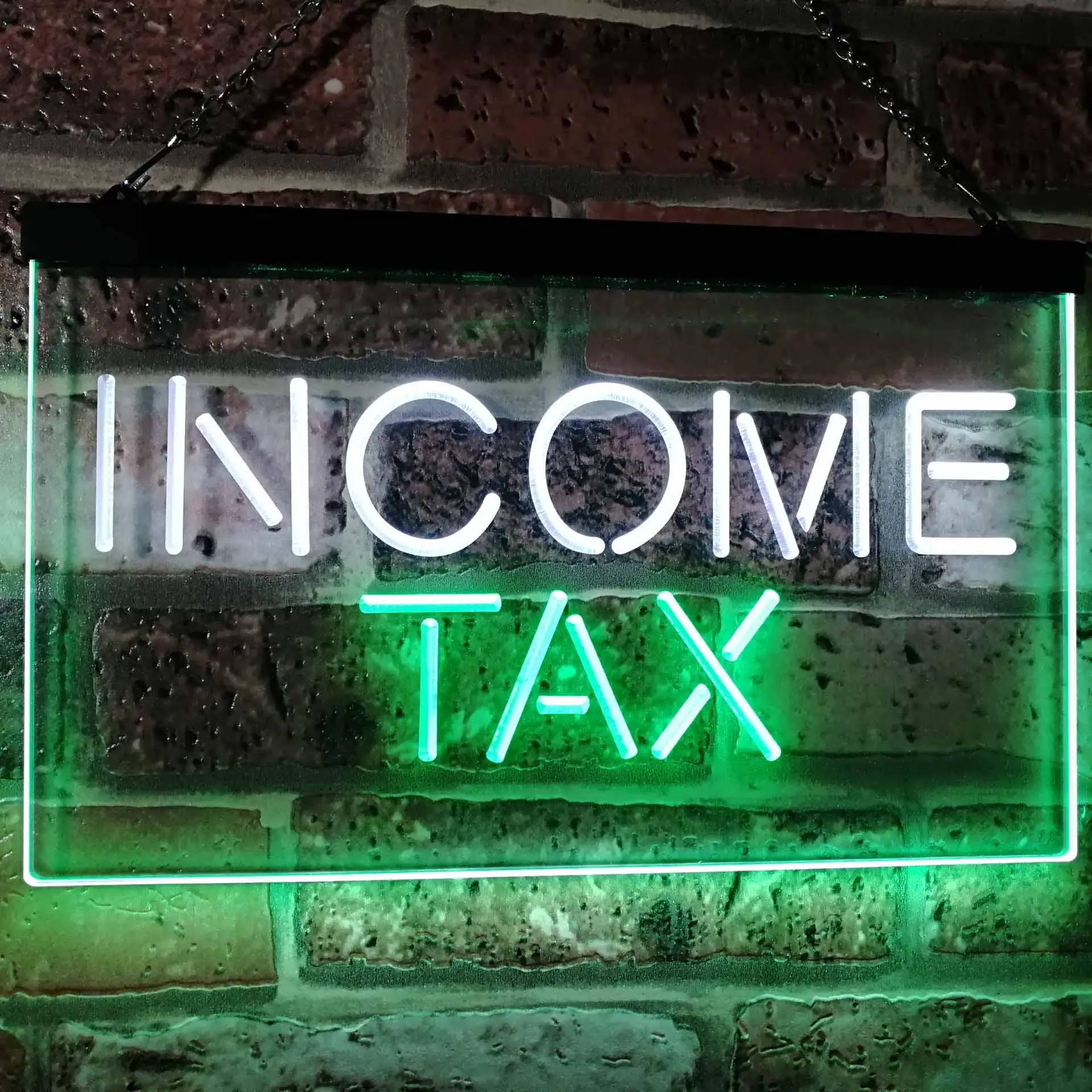 

Income Tax. Service Dual Color Led Neon Sign st6-i2430