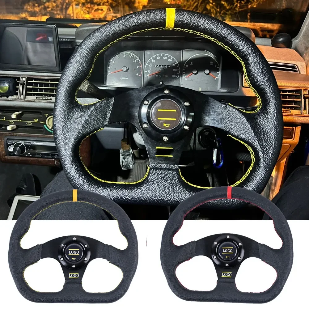 Universal Interior Parts 13 inch PVC Car Racing Steering wheels Deep Corn Drifting Sport Steering Wheel With Logo