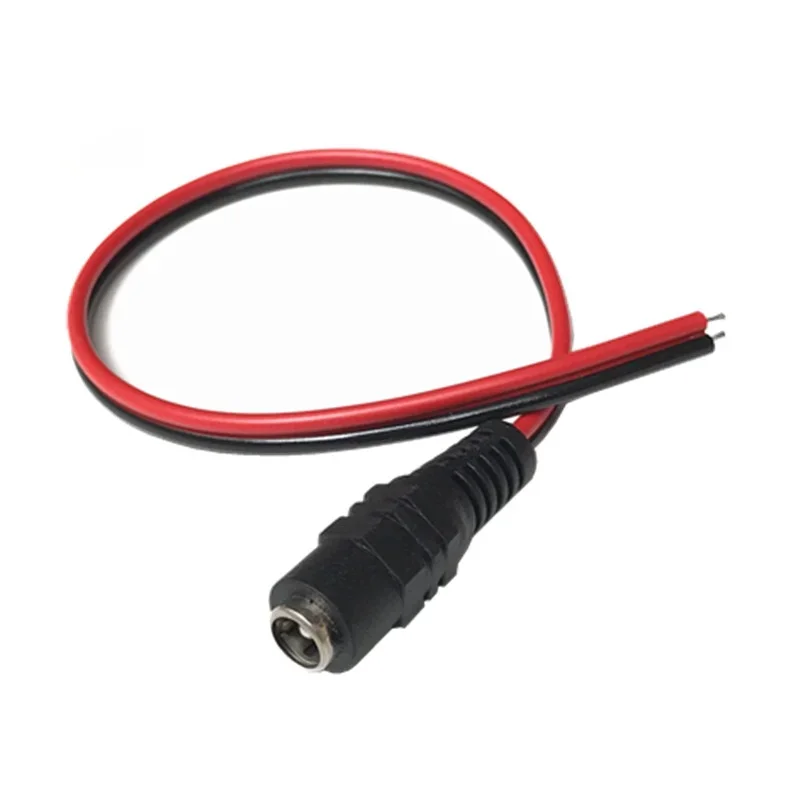 10Pcs 2.1x5.5 Mm spina femmina 12V DC Power Pigtail Cable Jack per connettore telecamera di sicurezza CCTV