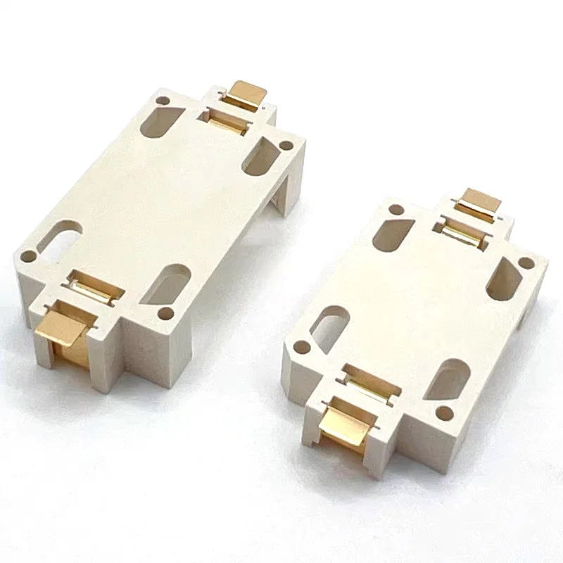 2PCS BS-6 White 3V SMT Battery Holder, CR2032/CR2450 Gold-Plated Patch Button High Temperature Resistant Battery Box