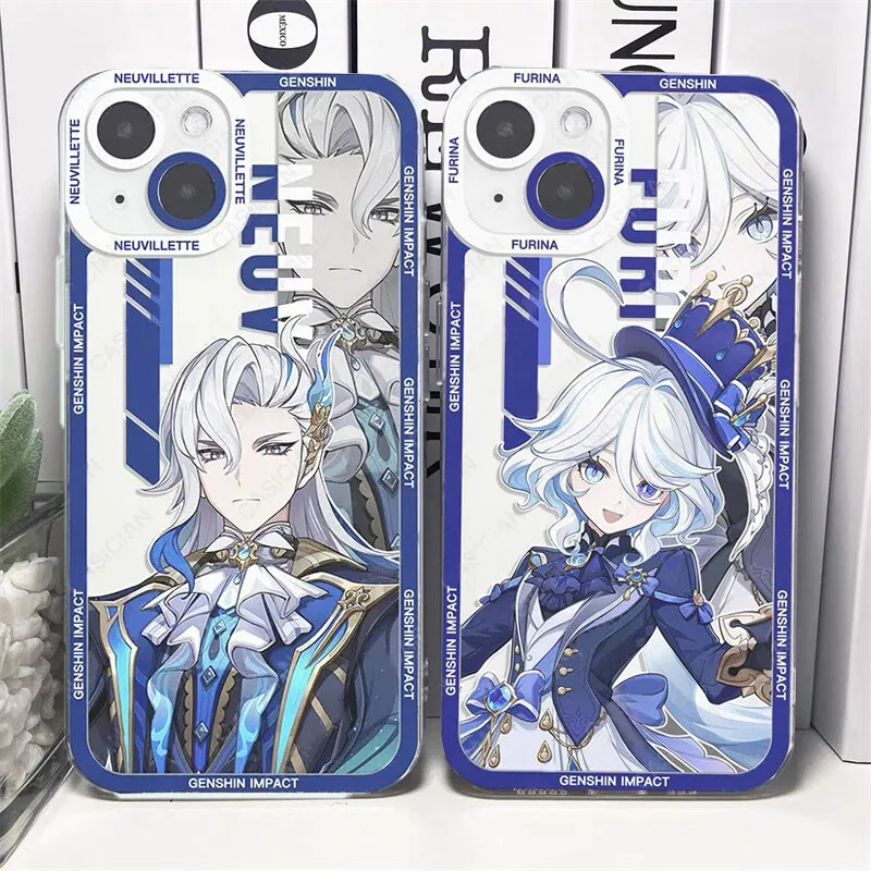 Genshin Impact Phone Case For iPhone 16e 11 12 13 14 15 16 Pro Max Mini 7 8 Plus XS Max Wanderer Neuvillette Furina Soft Cover
