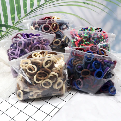 Imagen 2 del producto 30/50/100 Uds. Bandas pequeñas multicolores para el cabello, 3cm, cuerda elástica para el cabello para niñas, bebés, niños, diadema, accesorios para el cabello, coleteros de regalo
