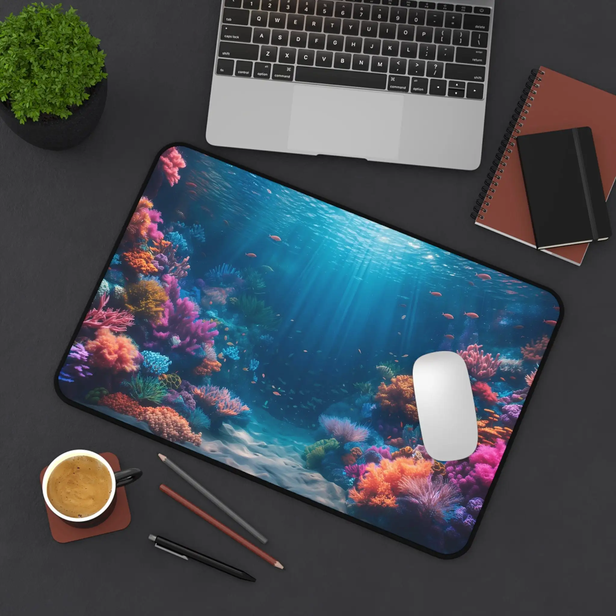 Coral Reef Marine Life Mouse Pads, Water Theme Table Mat, Non-Slip Waterproof Gaming Mouse Pad, Perfect Gift for Friends
