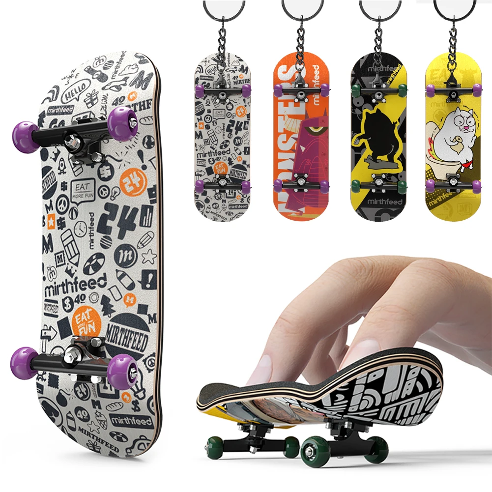 Mini skateboard professionale con dita, tastiera in legno d'acero, novità, giocattolo sensoriale antistress, regalo divertente